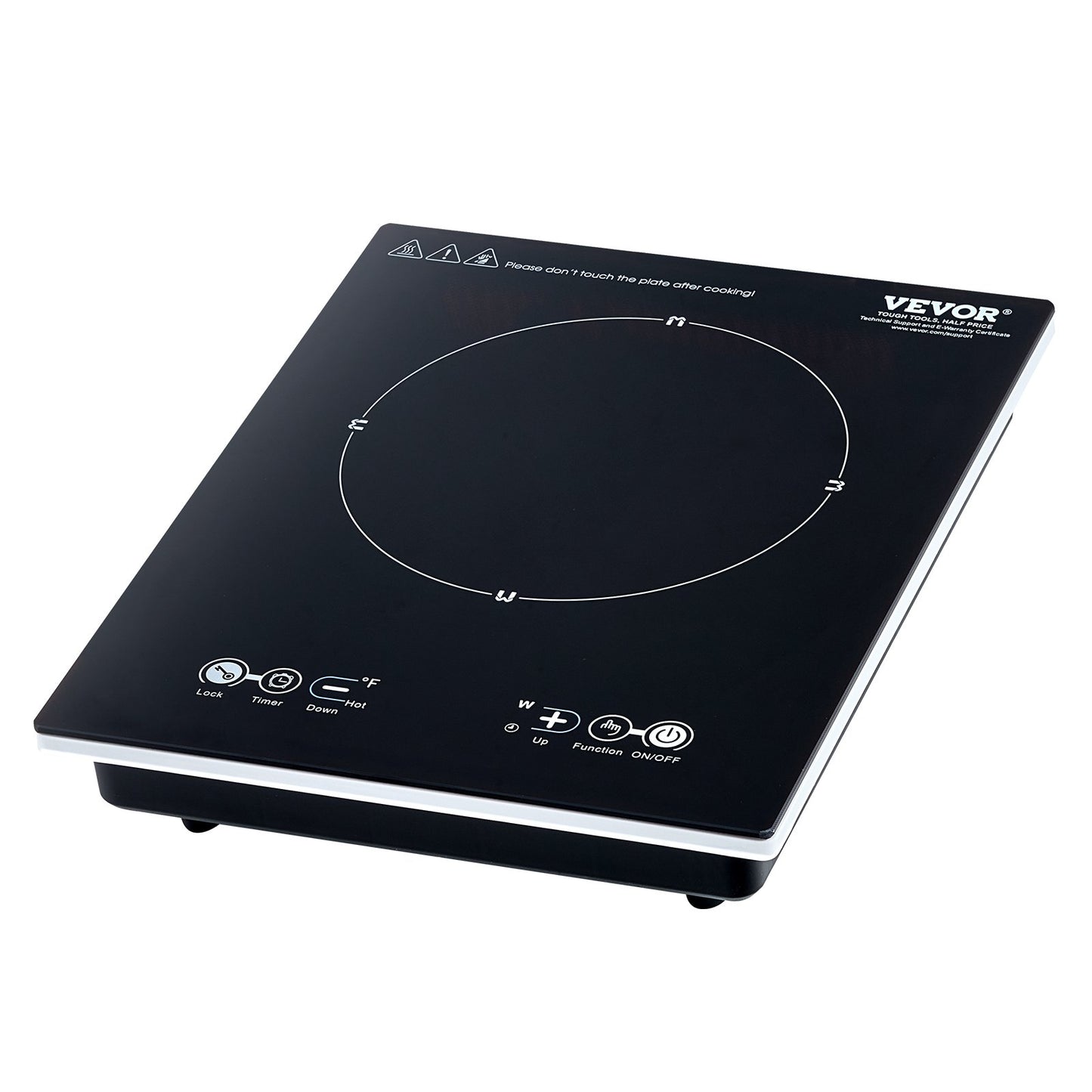 VEVOR Portable Induction Cooktop, 1800W Electric Induction Burner with 9 Temperature Settings,-$50