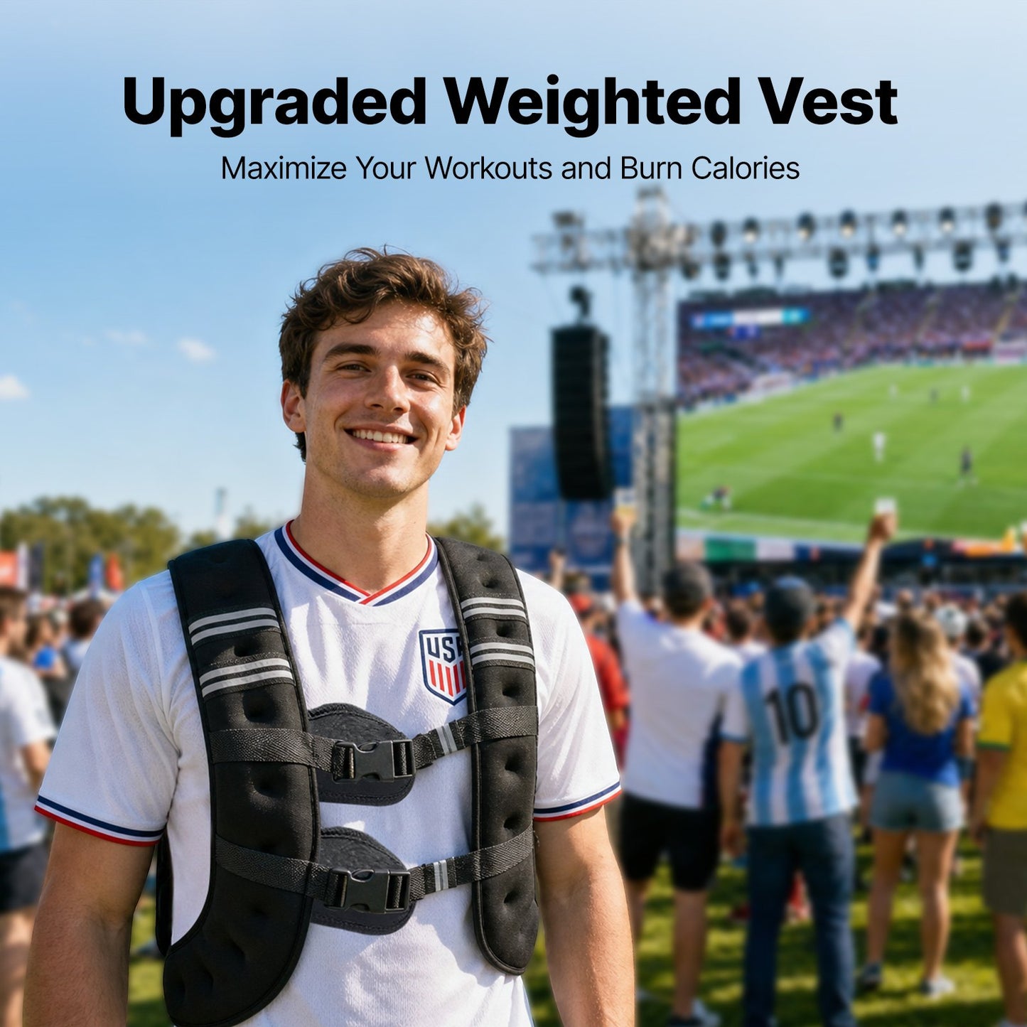 VEVOR Weighted Vest, 20 lbs Weight Vest with Reflective Stripe, Adjustable Buckle Body,-$35
