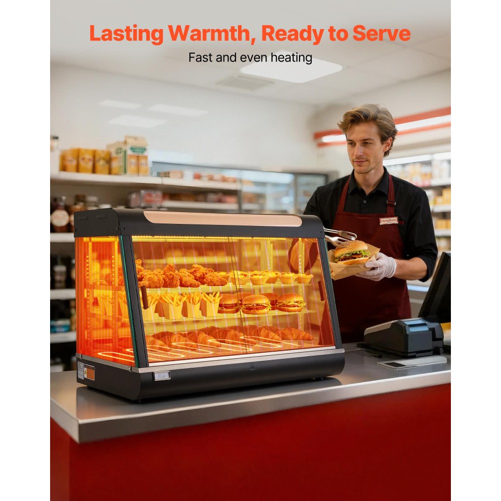 VEVOR 3-Tier Commercial Food Warmer Display, 1400W Food Display Warmer with LED Light,-$300
