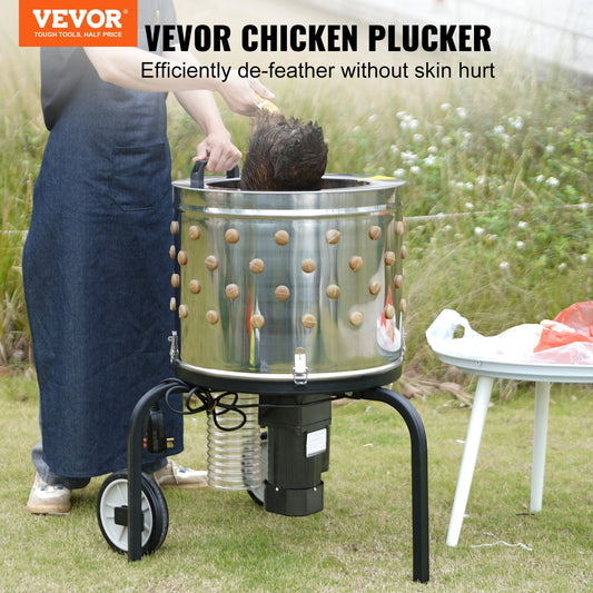VEVOR Chicken Plucker Machine, 20" Diameter Stainless Steel Drum, Defeathering Equipment,-$330