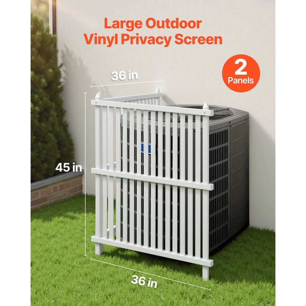 VEVOR 2 Panels Vinyl Privacy Screen, 36 x 45 in Outdoor Fence Enclosure with Galvanized Stakes,-$55