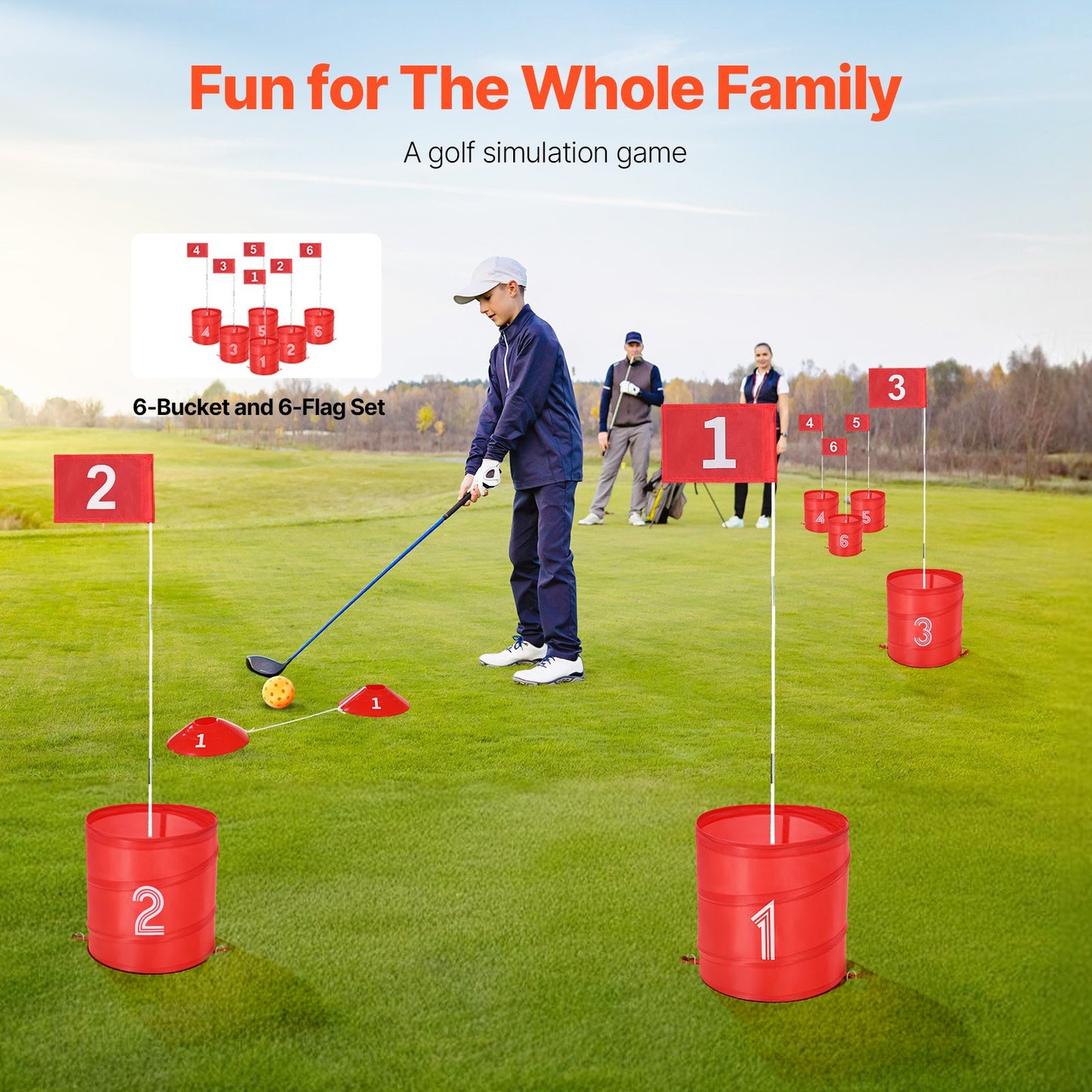 VEVOR Backyard Golf Game, 6 Hole Golf Course, Golf Game Practice Games, Golf Chipping Game,-$50
