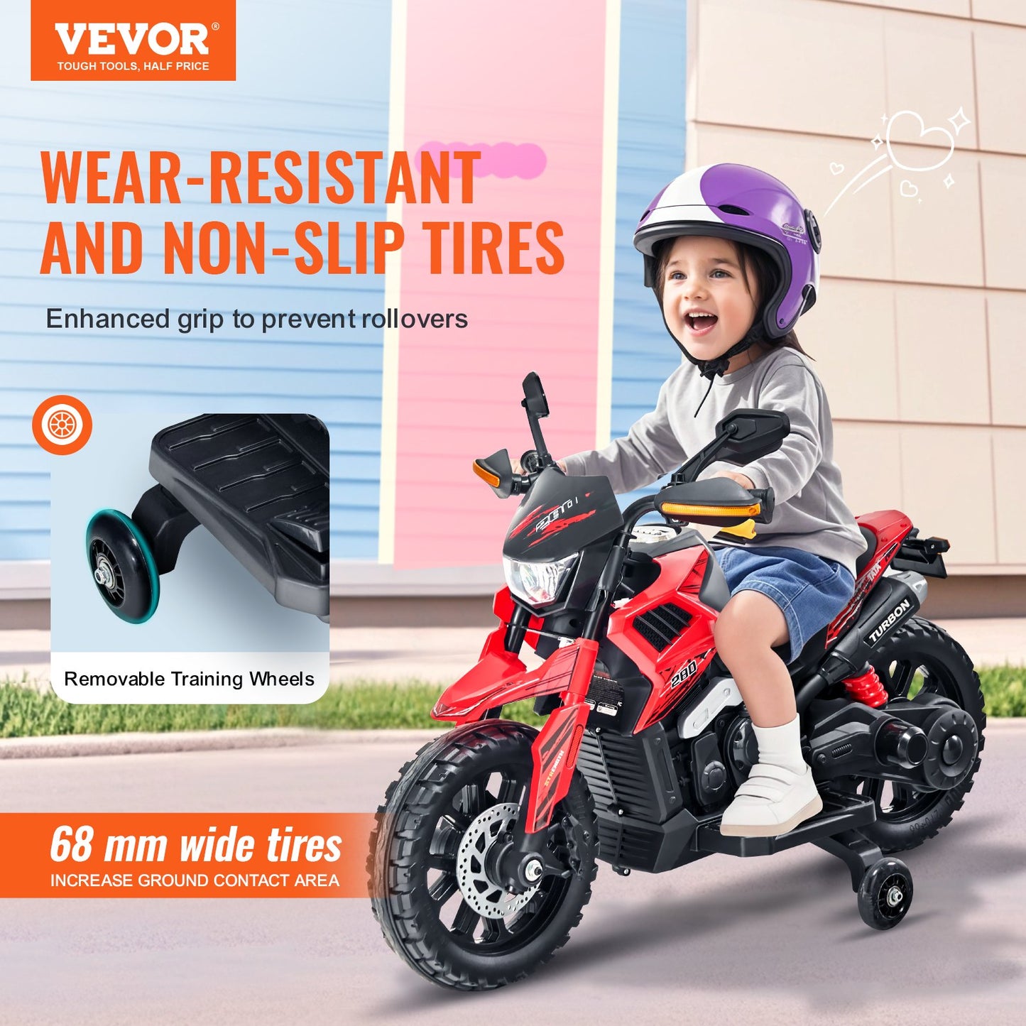 VEVOR Kids Ride On Motorcycle, 12V Battery Powered Electric Motorcycle with Speed Up to 3mph,-$90
