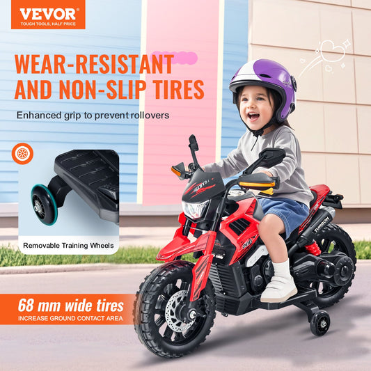 VEVOR Kids Ride On Motorcycle, 12V Battery Powered Electric Motorcycle with Speed Up to 3mph,-$90