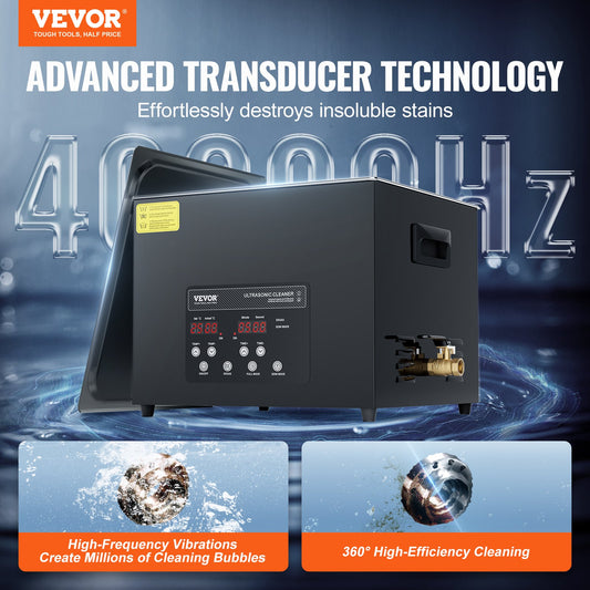 VEVOR 15L Ultra Sonic Cleaner, 360W Digital Ultrasonic with Gentle Mode & Upgraded Degassing,-$140