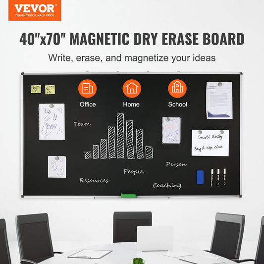 Sefedin VEVOR Black Board, 70 x 40 inch Large Chalkboard with Aluminum Frame, Black Boards Dry Eras