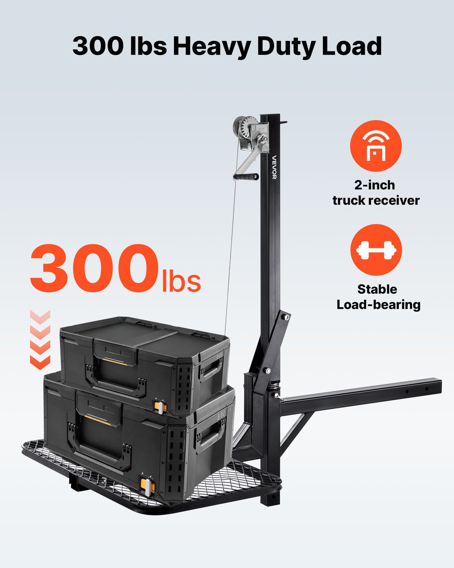 VEVOR Hitch Deer Hoist with Lifting System Platform, 300 lbs Load Capacity, Game Hoist Winch Lift,-$110