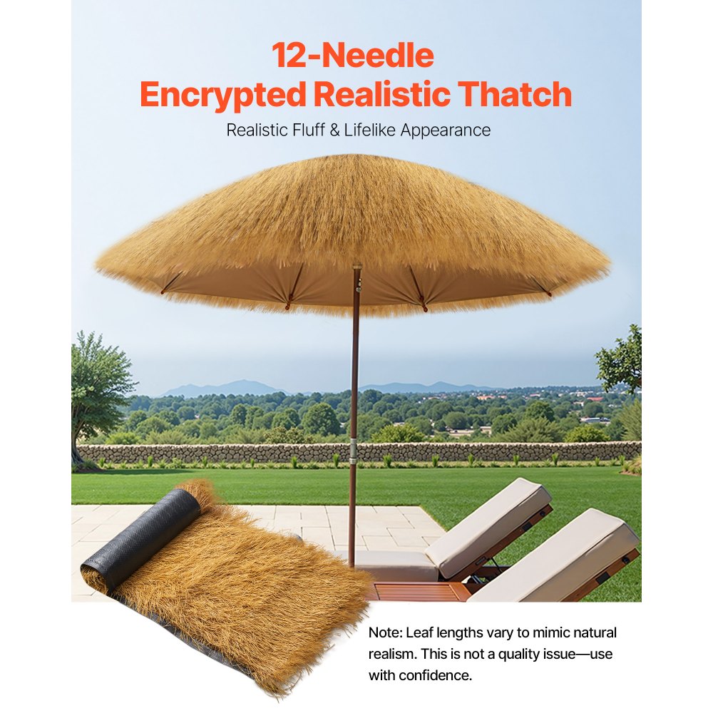 VEVOR Artificial Thatch Grass Roof, 1.3 x 3.9 ft Tiki Bar Hut Thatch Roofing Roll,-$15