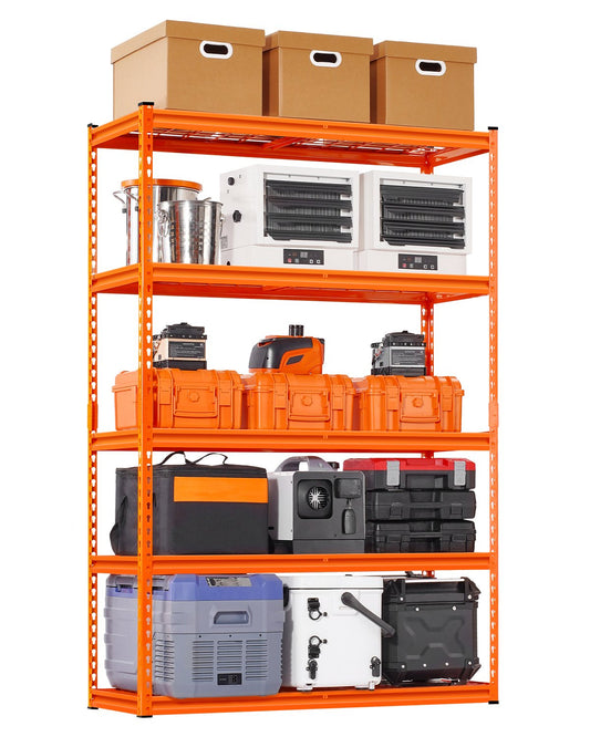 VEVOR Storage Shelves, 2500 lbs, 5 Tier Heavy Duty Garage Shelving, 18" D x 48" W x 72" H Adjustable,-$95