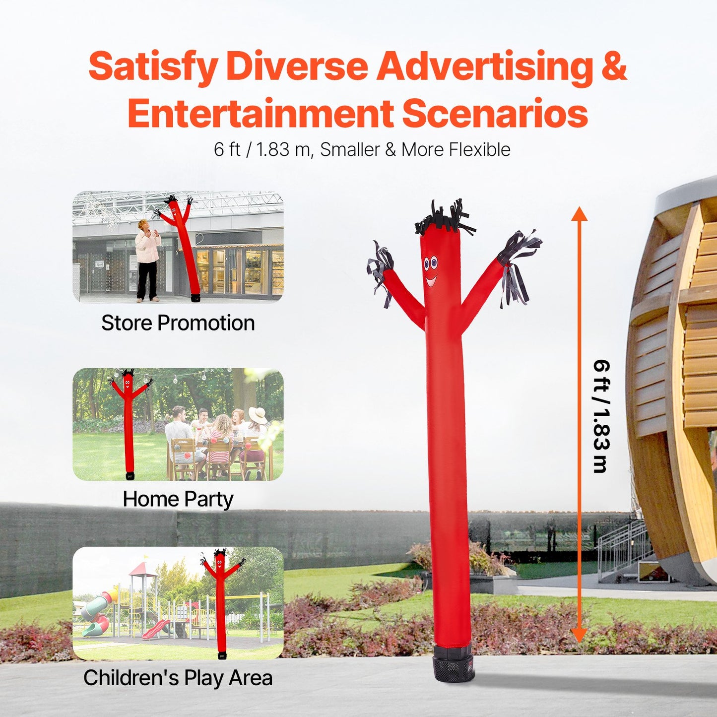 VEVOR Inflatable Tube Man Set, 6 ft Tall, Wacky Waving Inflatable Dancing Tube Guy,-$45