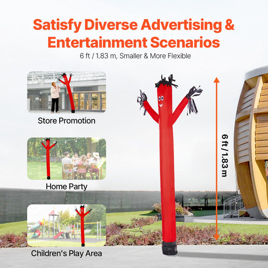 VEVOR Inflatable Tube Man Set, 6 ft Tall, Wacky Waving Inflatable Dancing Tube Guy,-$45