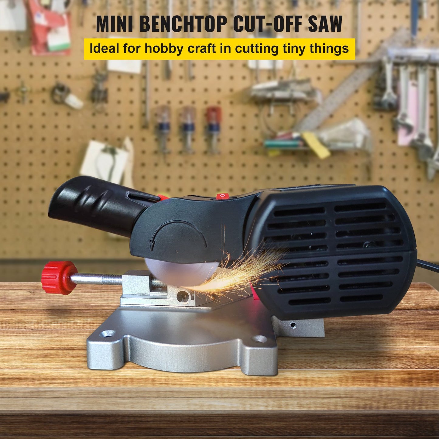 VEVOR Mini Miter Cut-off Chop Saw, Two 2-5/16\" Blade of Steel and Resin with 1/2inch Cutting Depth,-$40