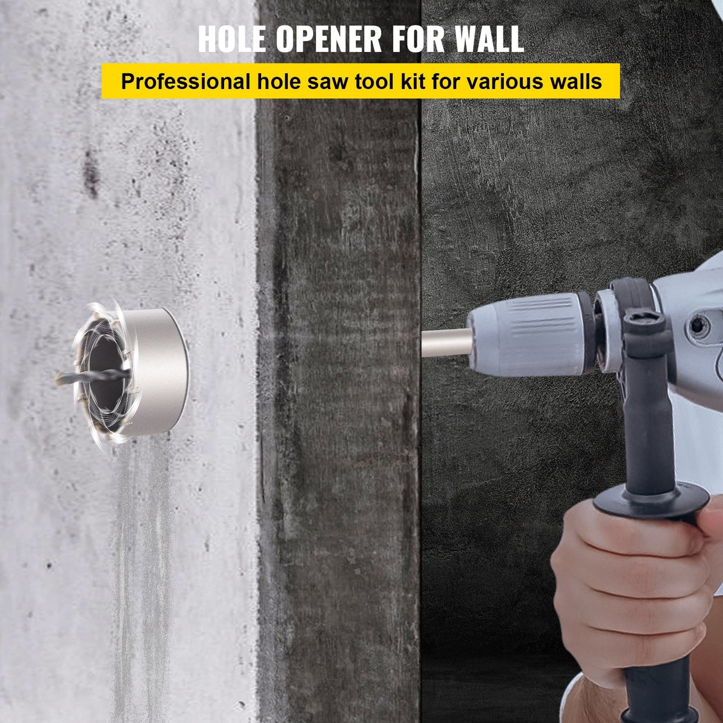 VEVOR Concrete Hole Saw Kit, 30/40/65/80/100mm Drill Bit Set SDS Plus or SDS Max Shank Wall Hole,-$50