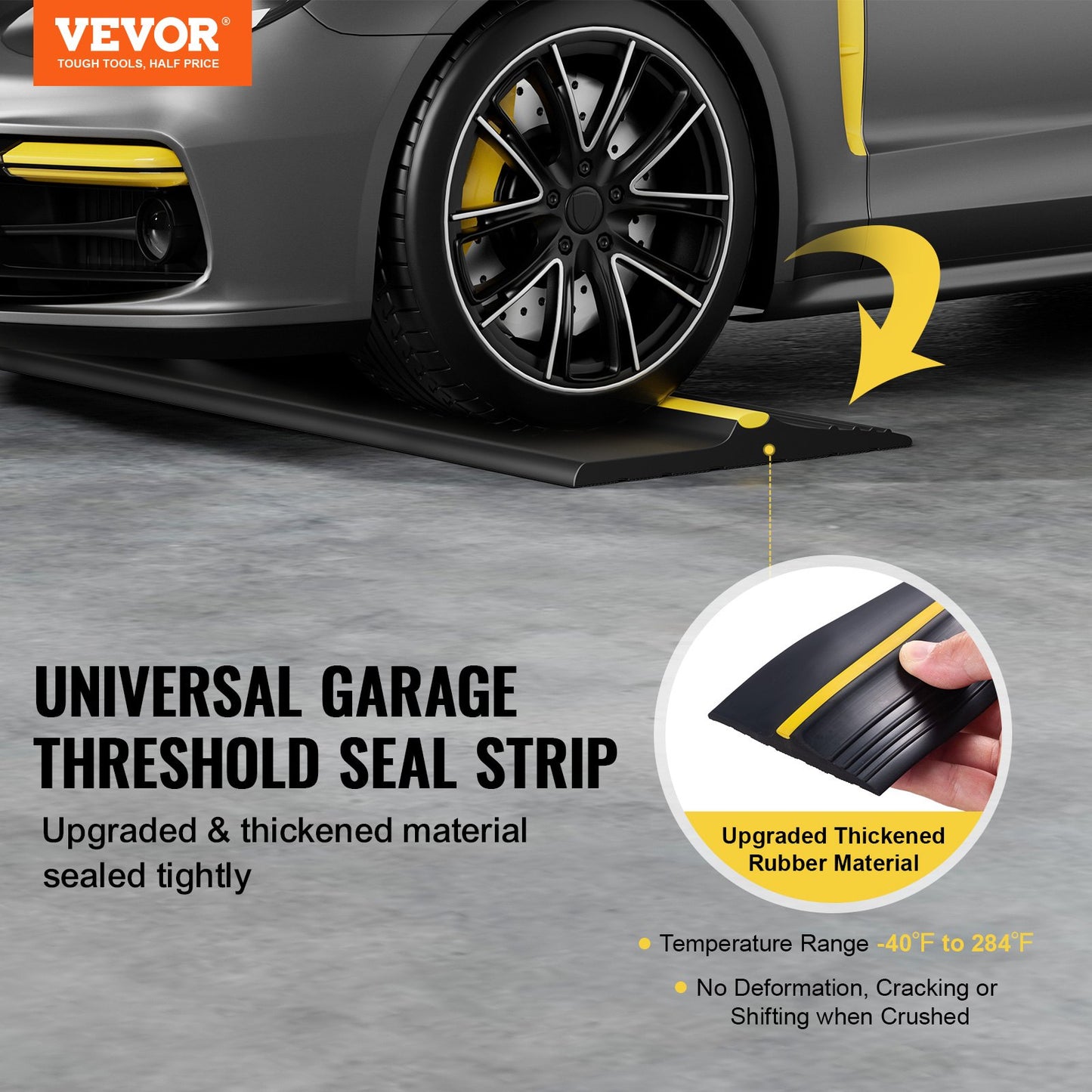 VEVOR Garage Door Threshold Seal Strip, 10 FT Universal Garage Door Floor Seal Strip with Adhesive,-$25
