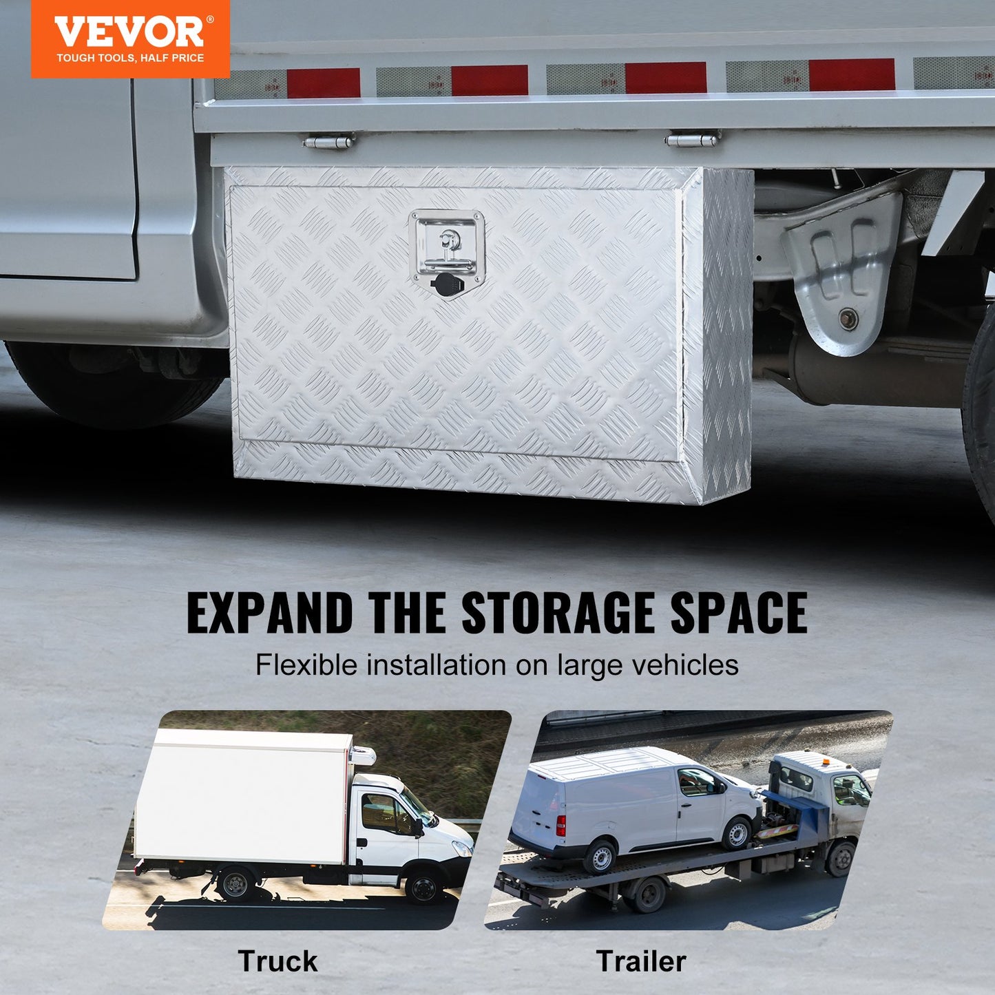 VEVOR Underbody Truck Box, 30"×14"×16" Pickup Storage Box, Heavy Duty Aluminum,-$120