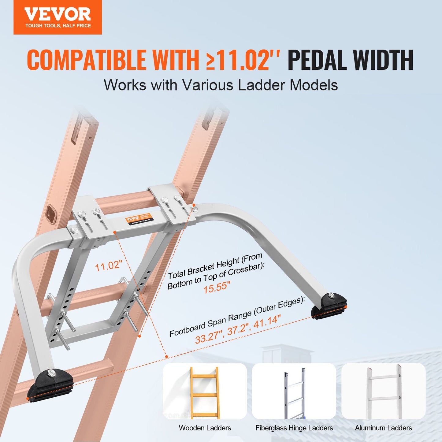 VEVOR Ladder Stabilizer, Heavy Duty Steel Ladder Roof Hook, Ladder Stabilizer with Wing Span,-$45