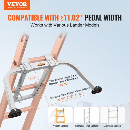 VEVOR Ladder Stabilizer, Heavy Duty Steel Ladder Roof Hook, Ladder Stabilizer with Wing Span,-$45