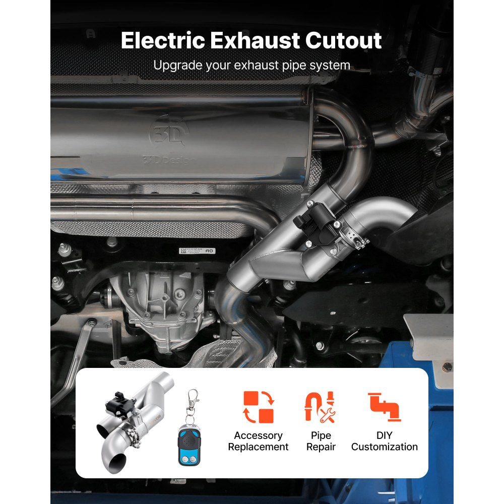 VEVOR Electric Exhaust Cutout, 2.5 Inch Universal Stainless Steel Exhaust Valve Kit W/ One Controller Kit, -$80