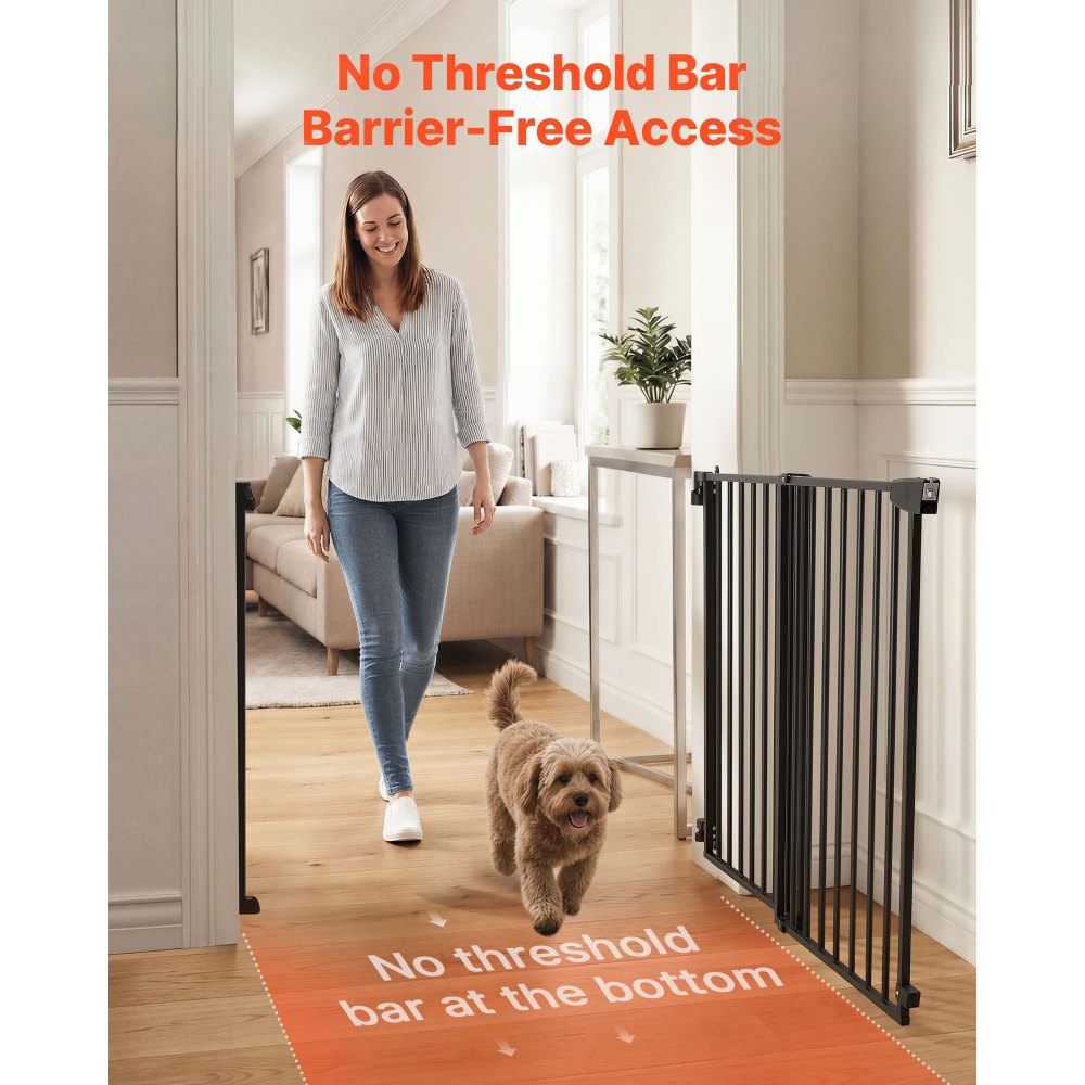 VEVOR Gate for Stairs, 31-48 in Adjustable Width, 30 in High Dog Gate, No Bottom Bar,-$55