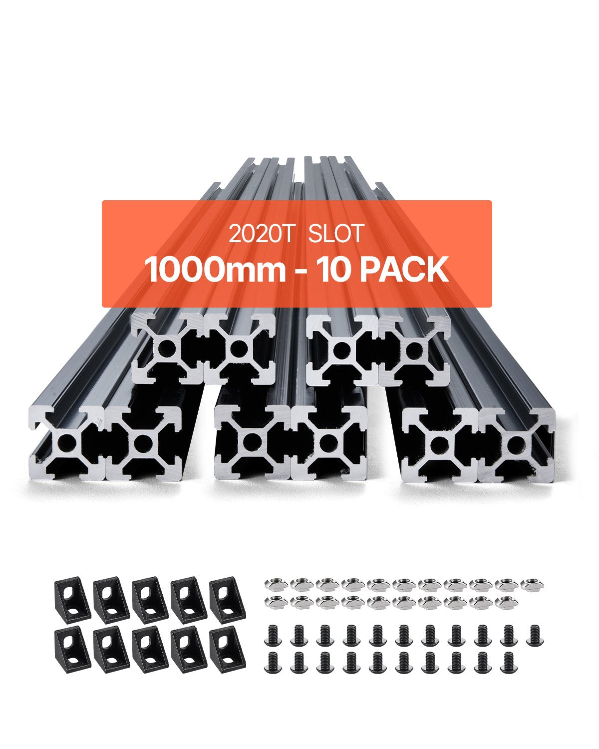 VEVOR 10PCS 39.4in (1000mm) T Slot 2020 Aluminum Extrusion Profile, European Standard,-$50