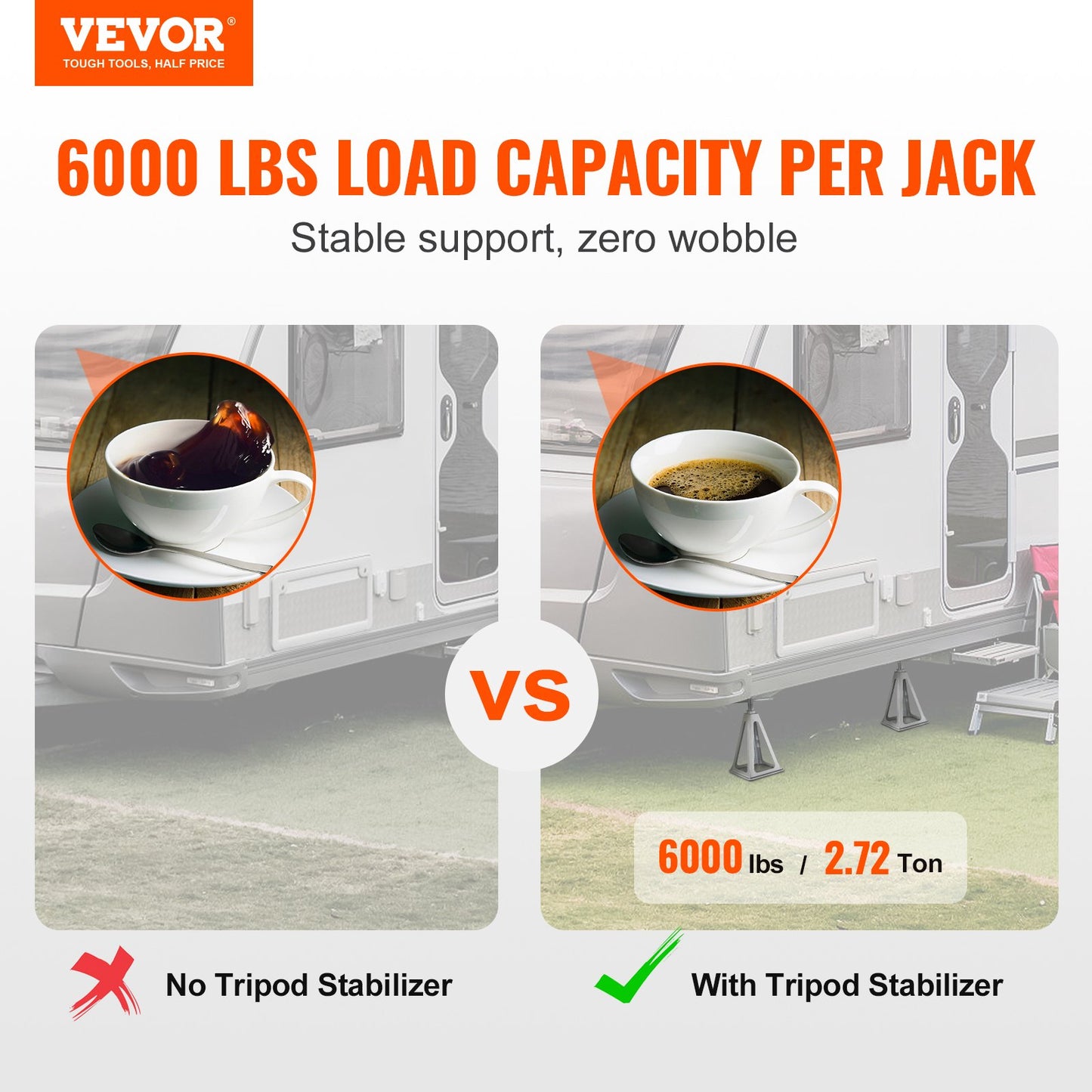VEVOR RV Stabilizer Jacks, 4 Pack Aluminum RV Leveling Jacks for RV Travel Trailer Camper, -$30