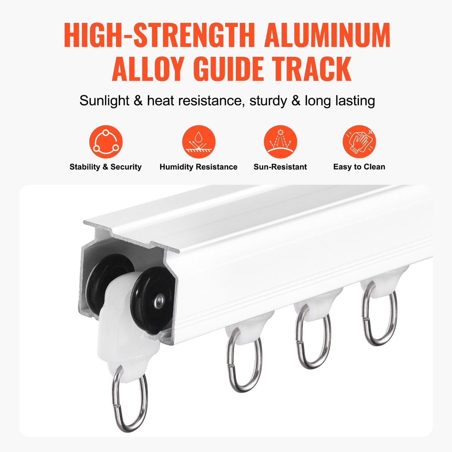 VEVOR Ceiling Curtain Track Set, 17.7 FT/5.4 Meter, Sliding Ceiling Track System for Curtains,-$35