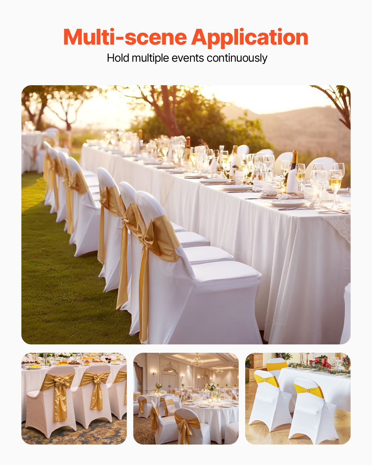 VEVOR Stretch Spandex Folding Chair Covers, Universal Fitted Chair Cover, Removable Washable,-$25