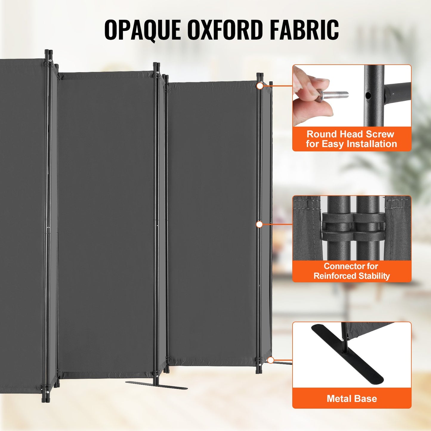VEVOR Room Divider, 6 Panels Room Divider, Folding Privacy Screen and Portable,-$55
