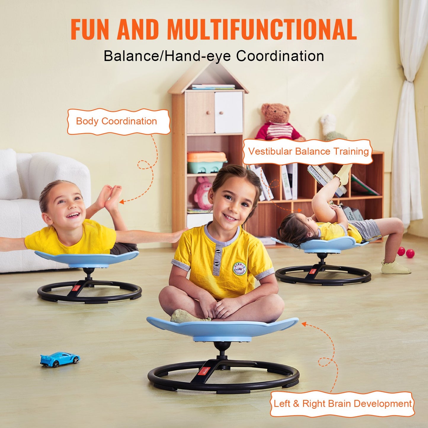 VEVOR Elephant Kids Swivel Chair, 220 LBS Capacity, 360° Spinning Chair, Kids Sensory Activity Toy Chair,-$40