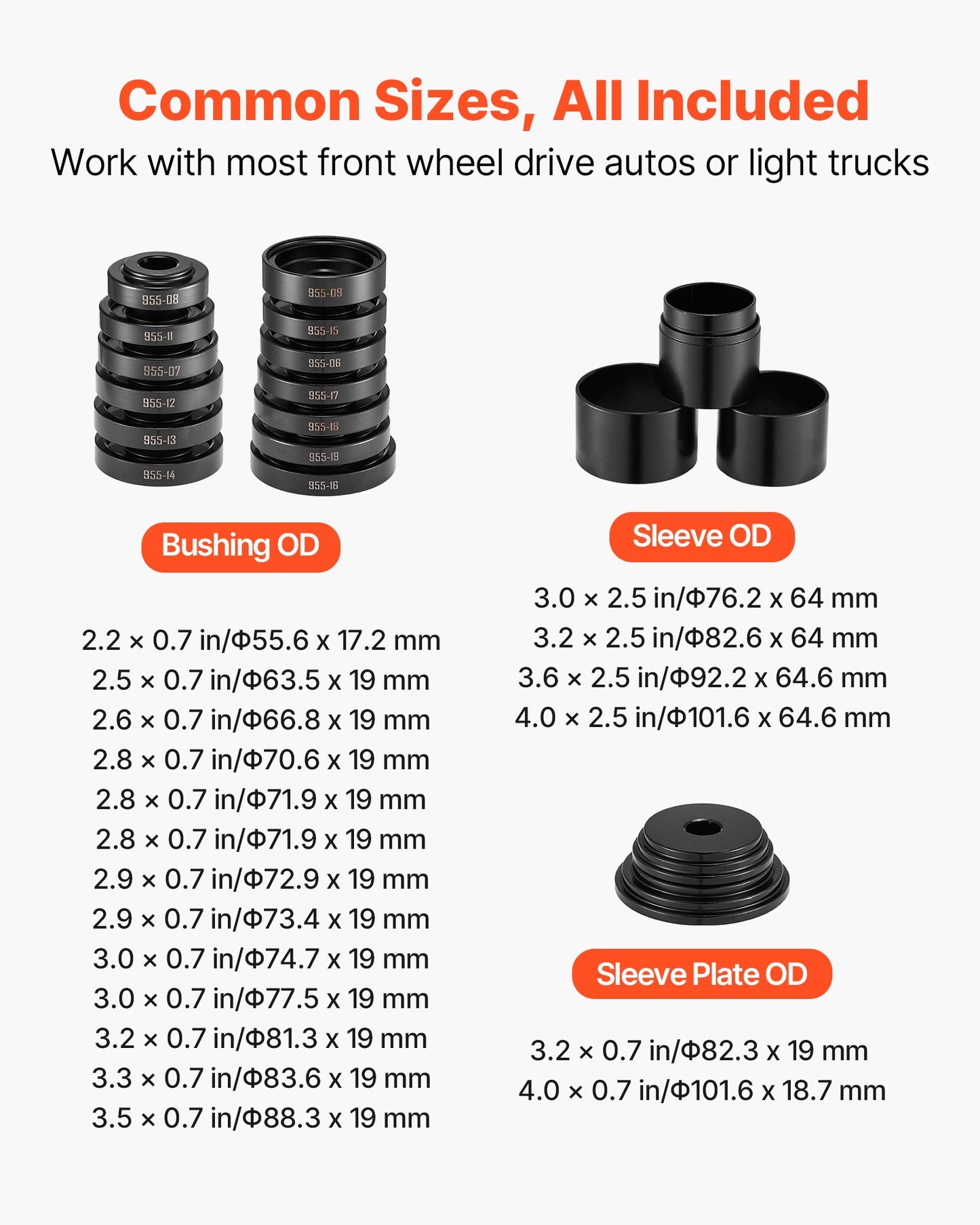 VEVOR Wheel Bearing Press Kit, 23 PCS FWD Bearing Puller Tools, for Front Wheel Drive Bearing,-$50