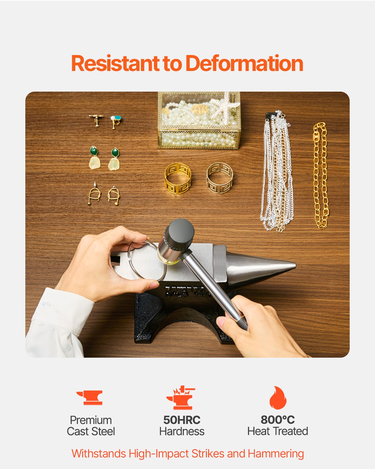 VEVOR Single Horn Anvil, 25lbs Cast Steel Anvil, High Hardness Rugged Round Horn Anvil with Stable Base,-$50