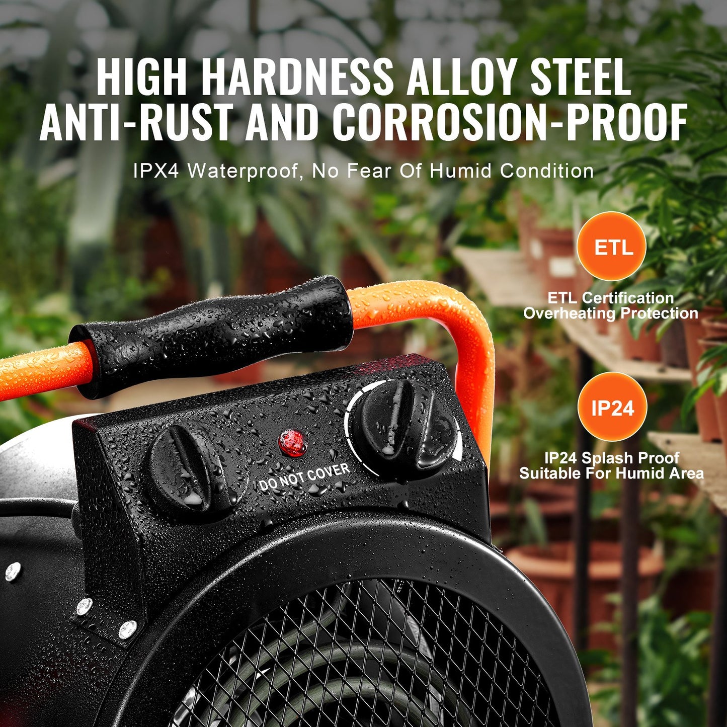 VEVOR Greenhouse Heater, 1500W Fast Heating with Overheat Protection, 2-Speed Setting Small Grow,-$70