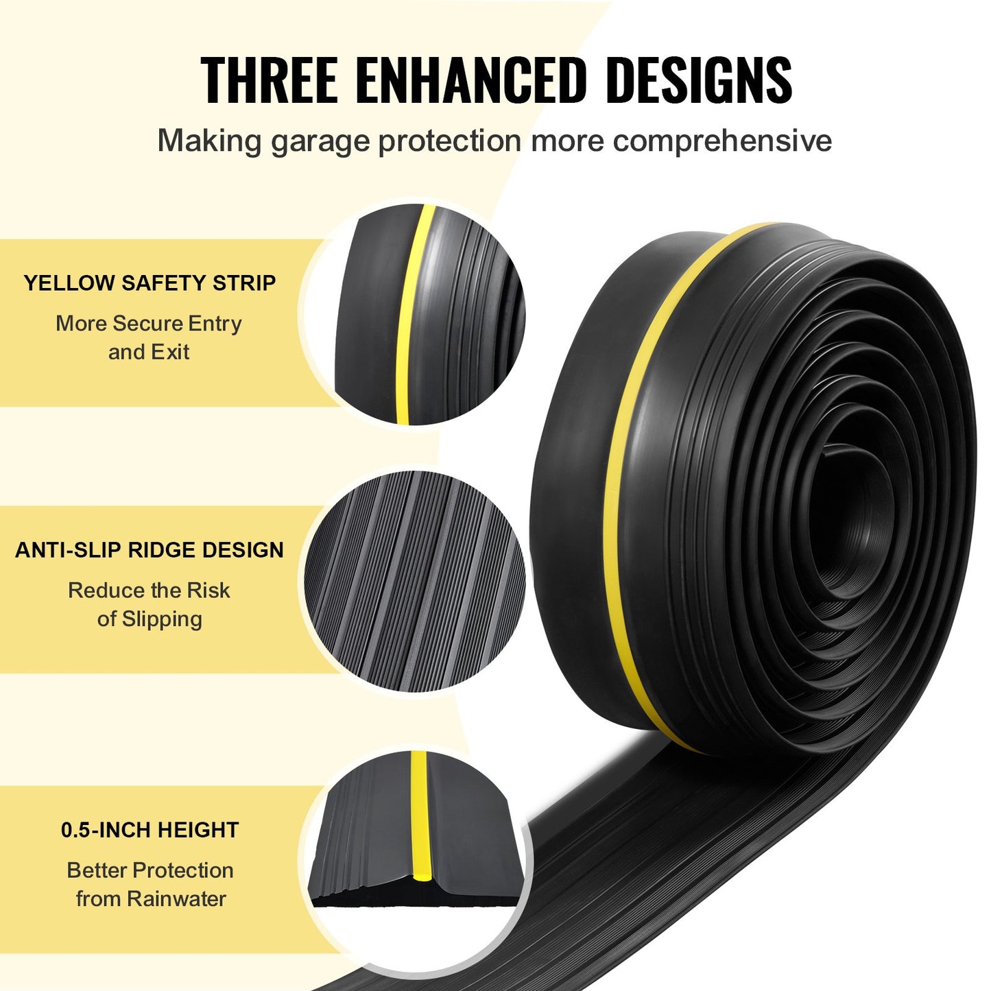 VEVOR Garage Door Threshold Seal Strip, 10 FT Universal Garage Door Floor Seal Strip with Adhesive,-$25