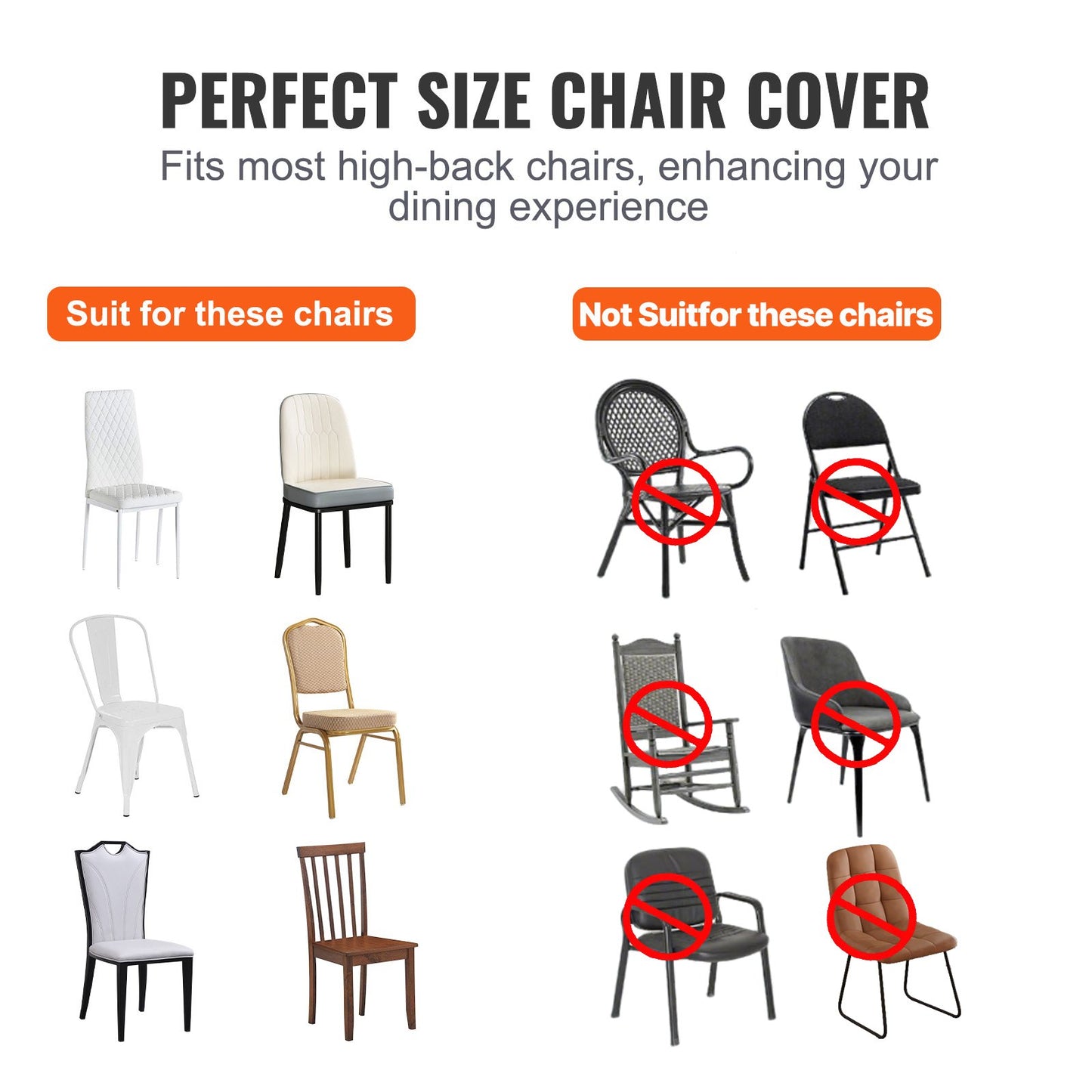 VEVOR Stretch Spandex Folding Chair Covers, Universal Fitted Chair Cover, Removable(30PCS White)-$45