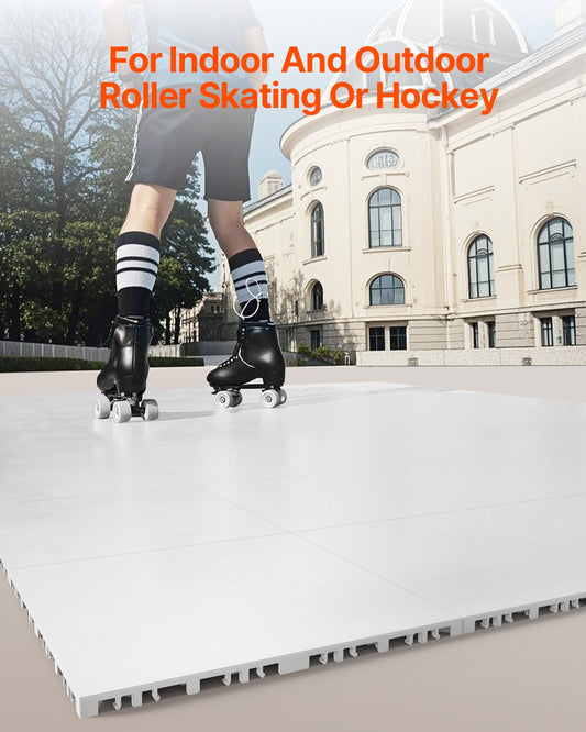 VEVOR Dryland Tiles for Hockey Floor Mat, 12 x 12 in 15 Pcs Interlocking Versatile Training Surface,-$45