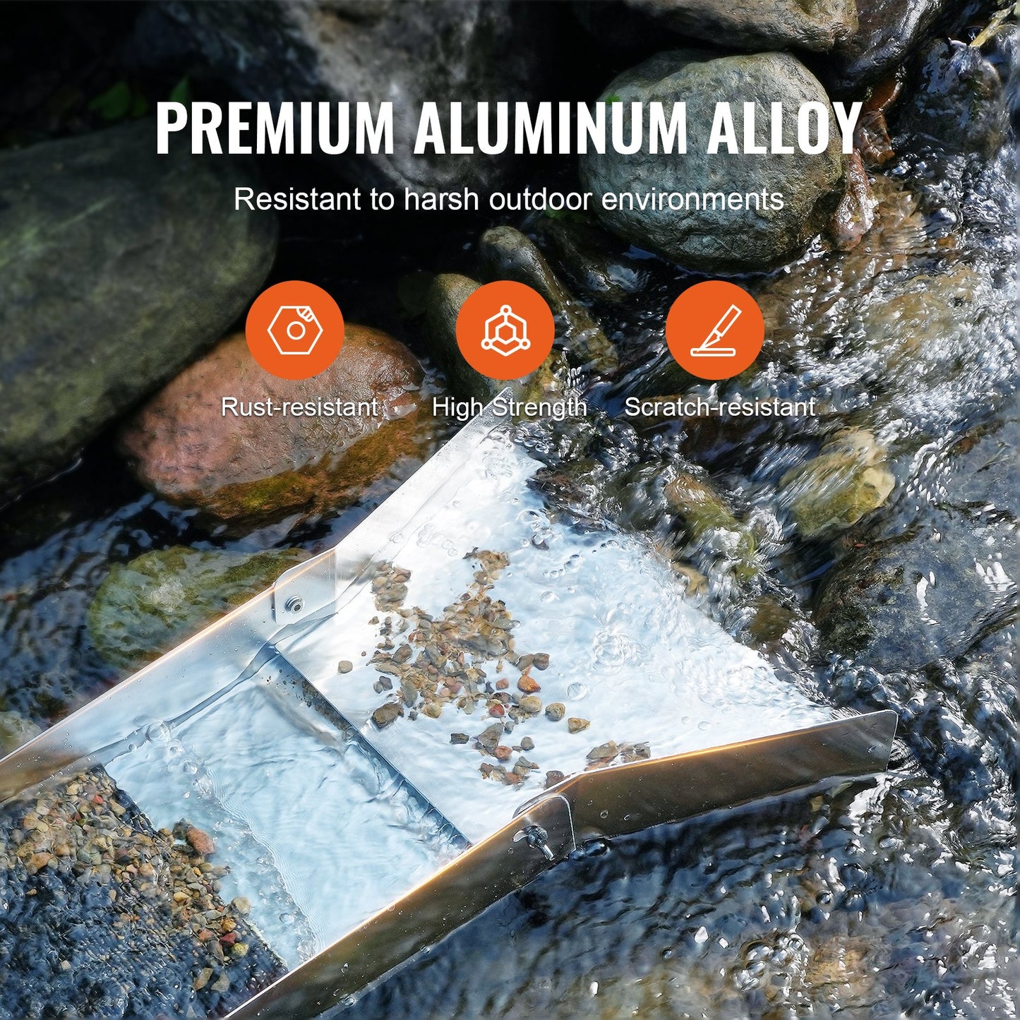 VEVOR Gold Panning Kit With Sluice Box, 50" Aluminum Gold Mining Equipment, 23 PCS Prospecting Kit,-$120