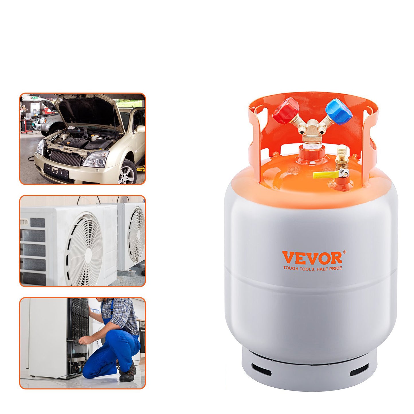 New(no box)VEVOR Refrigerant Recovery Tank, 30 LBS Capacity, 400 psi Portable Cylinder Tank with Y-Valve,-$55