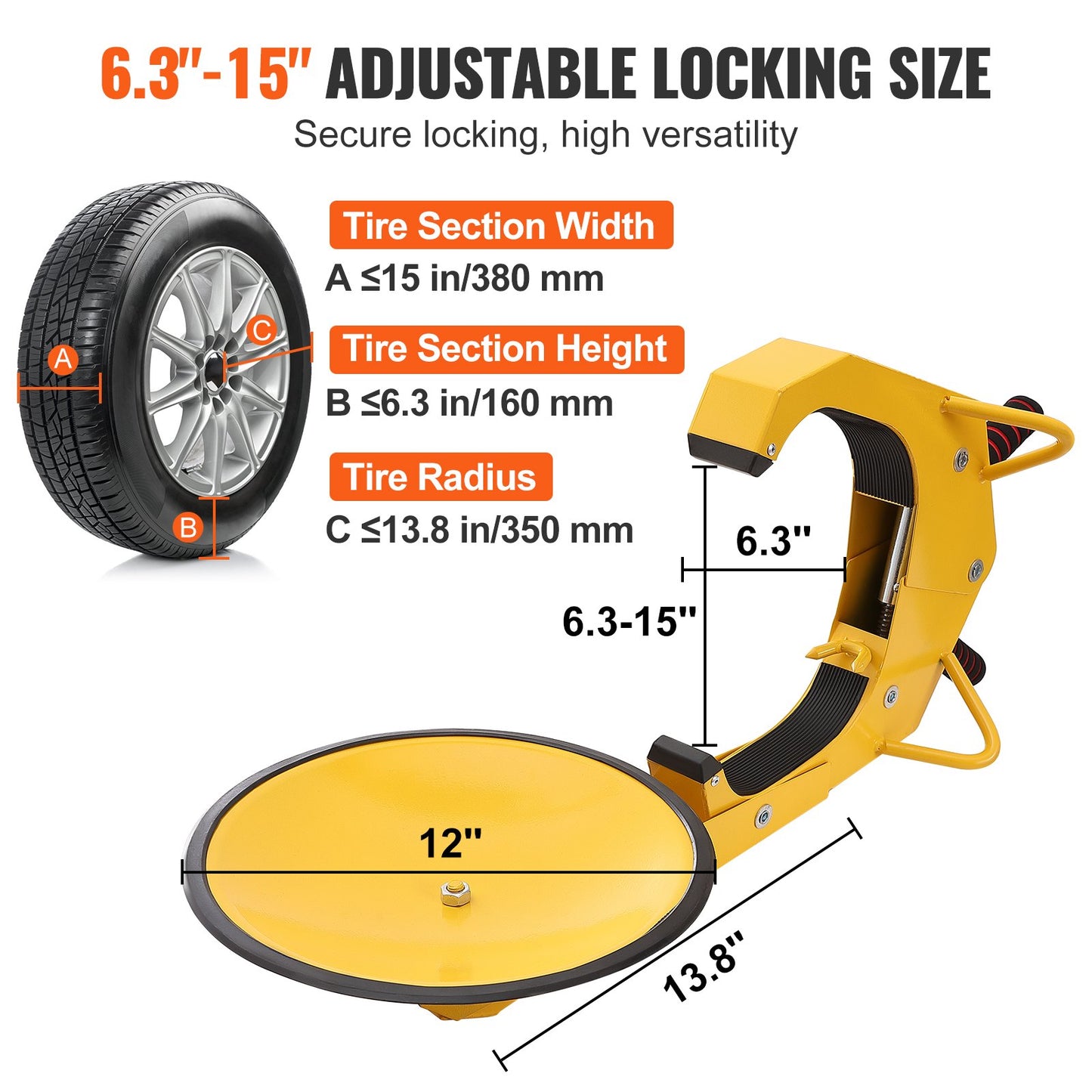 VEVOR Wheel Lock Clamp, 2-Pack Trailer Wheel Lock, Heavy-Duty Anti Theft Tire Lock,-$60