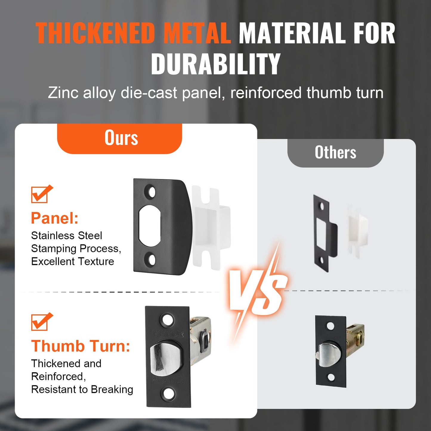 VEVOR Front Door Handle and Deadbolt Set, Square Entry Handle Set with Lever, Single Cylinder,-$35