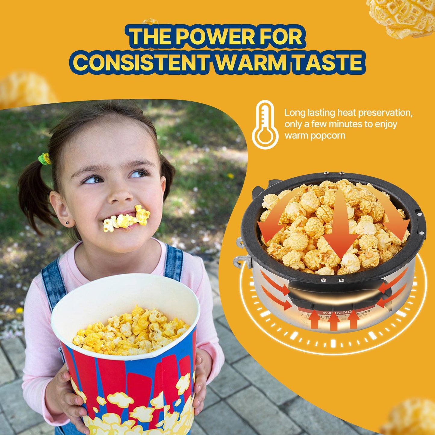 VEVOR Popcorn Maker, 480W Popcorn Popper Machine, 4 Oz Kettle Makes 1.5 Gallon per Batch,-$75