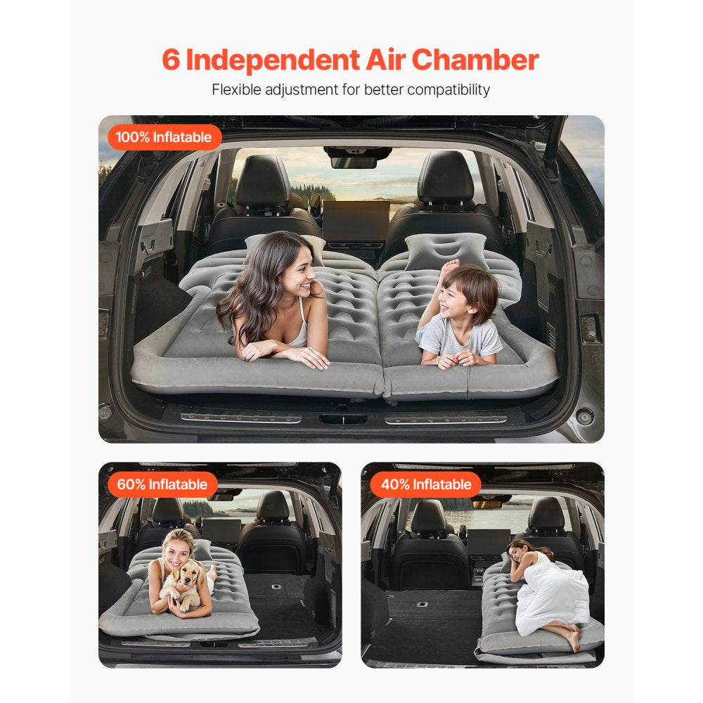 VEVOR Car Air Mattress, Inflatable Car Camping Mattress, Flocking Thickened Travel Beds, Comfortable,-$45