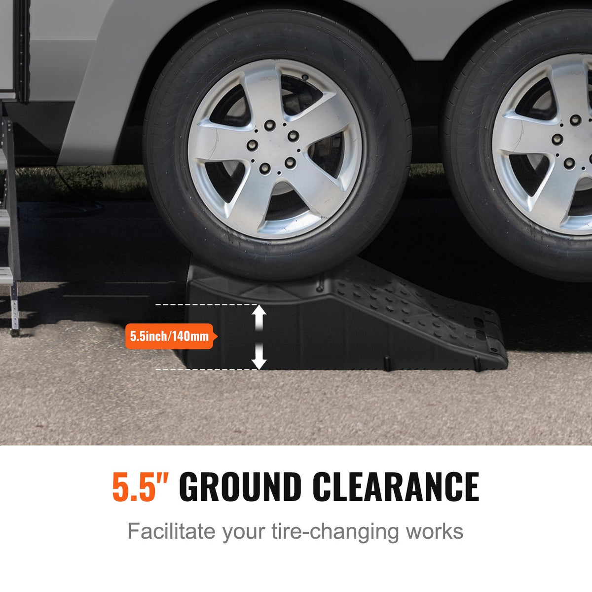 VEVOR Car Ramp,1pcs,20000lbs/9ton Loading Capacity 5.5" Lift Height,Heavy Duty Tire Ramp for Car Lift and Vehicle Maintenance,Work W/Tandem Wheel Vehicles
