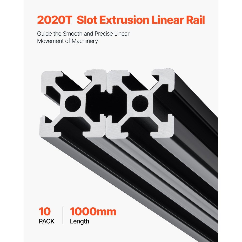 VEVOR 10PCS 39.4in (1000mm) T Slot 2020 Aluminum Extrusion Profile, European Standard,-$50