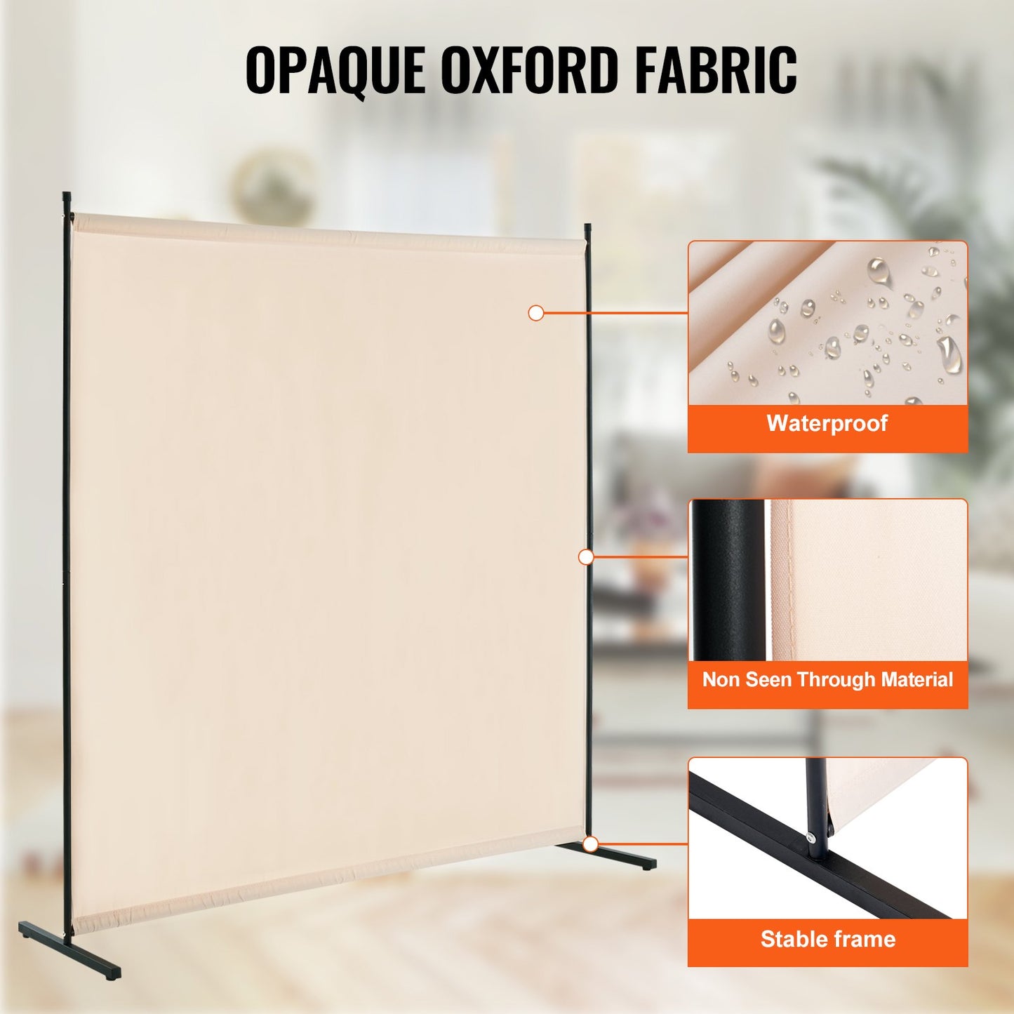 VEVOR Room Divider, Single Panel Room Divider, 6FT Privacy Screen Indoor, Partition Divider,-$30