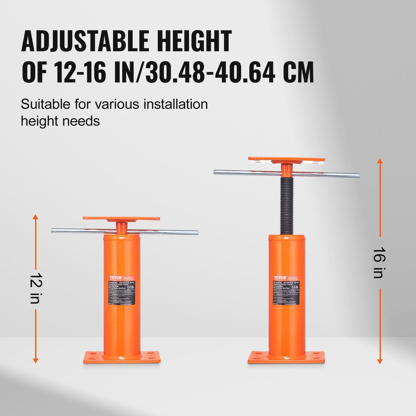 VEVOR House Floor Jack, 12"-16" Height Range, 9700 lbs Max Load Capacity, Adjustable Support ,-$25