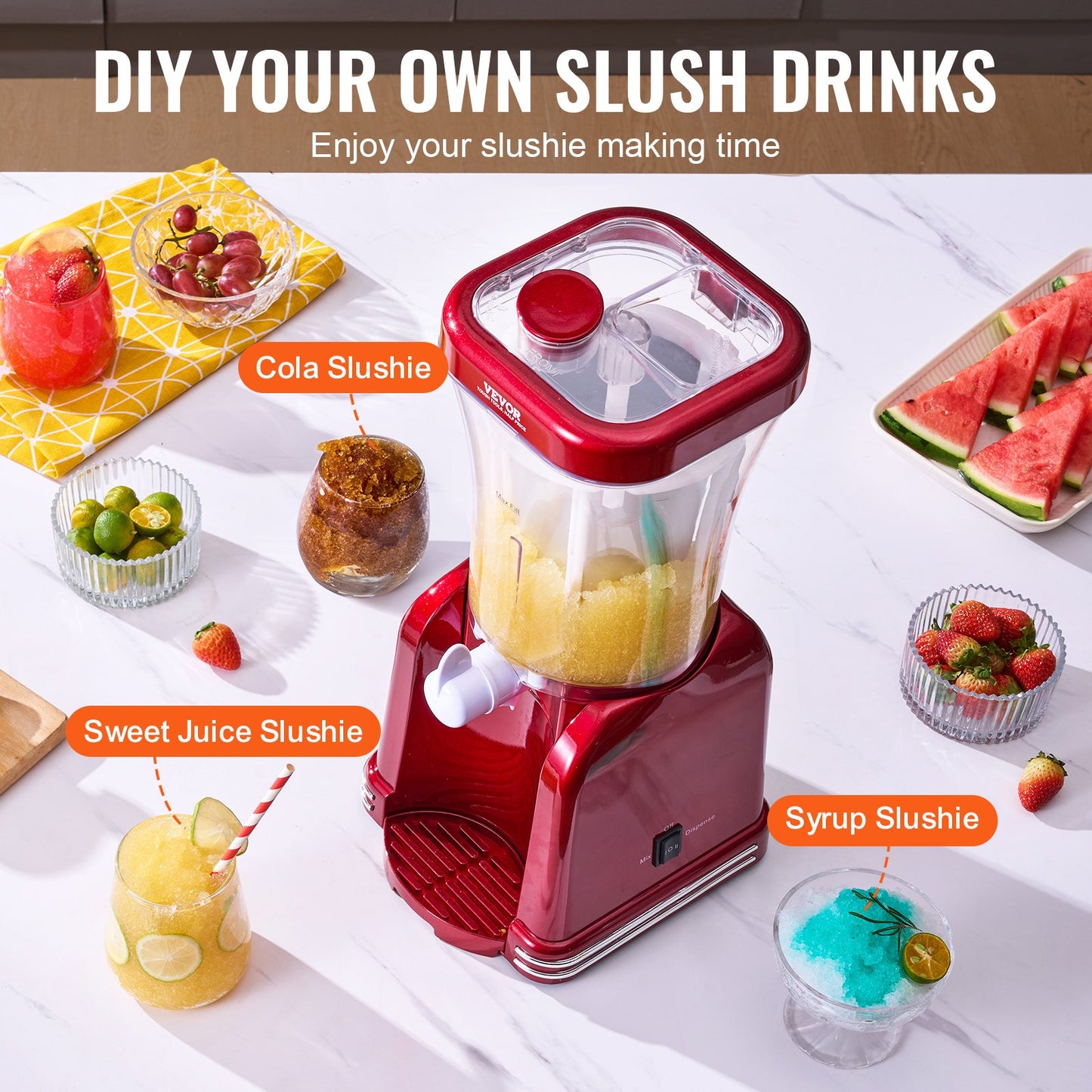 VEVOR Slushy Machine for Home, 32oz Tank Home-use Margarita Machine, Smoothie Frozen Drink Maker,-$55