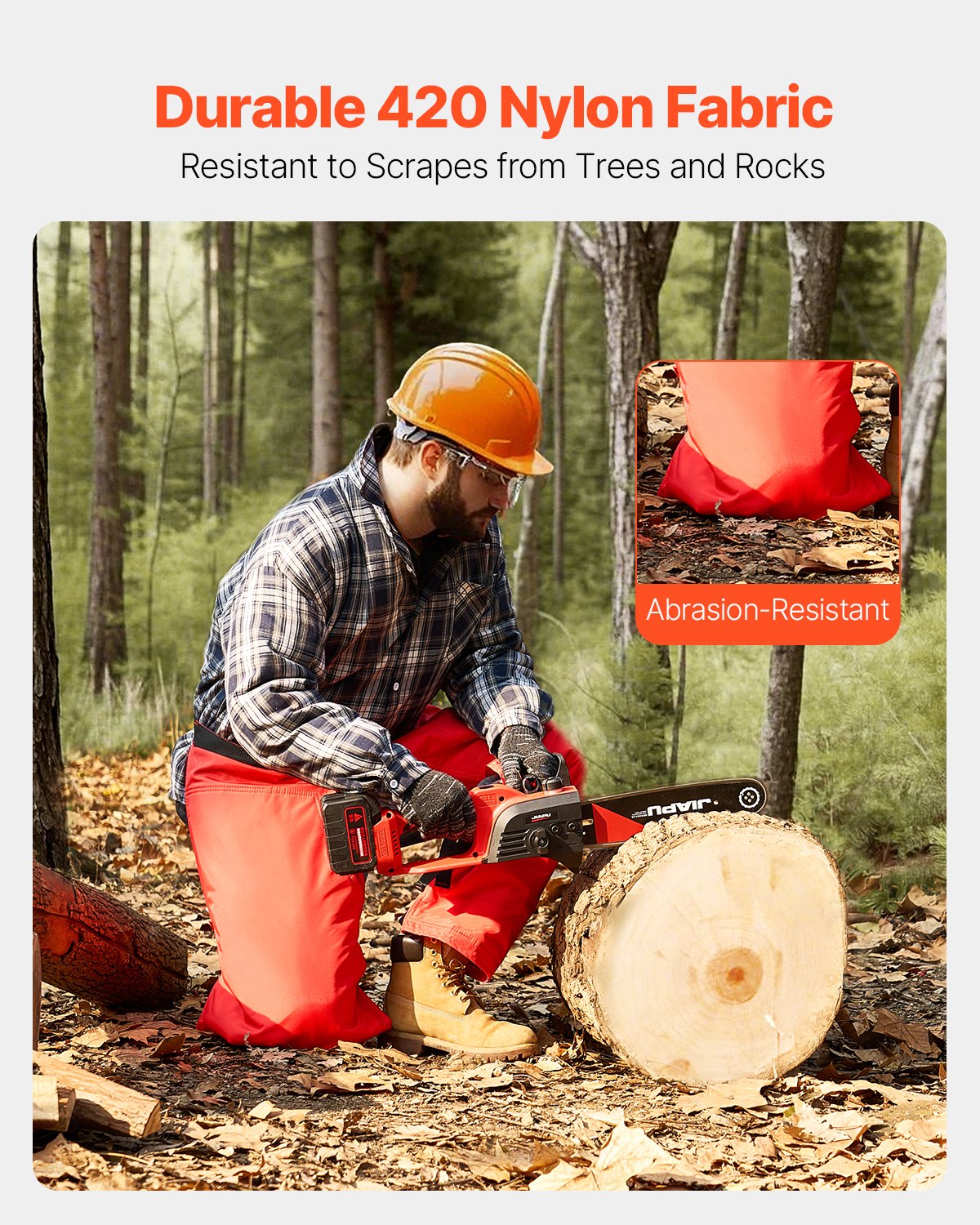 VEVOR Apron Style Chainsaw Chaps, Class C, 8 Layers Chainsaw Pants with Adjustable Belt & Gear Pocket, -$45