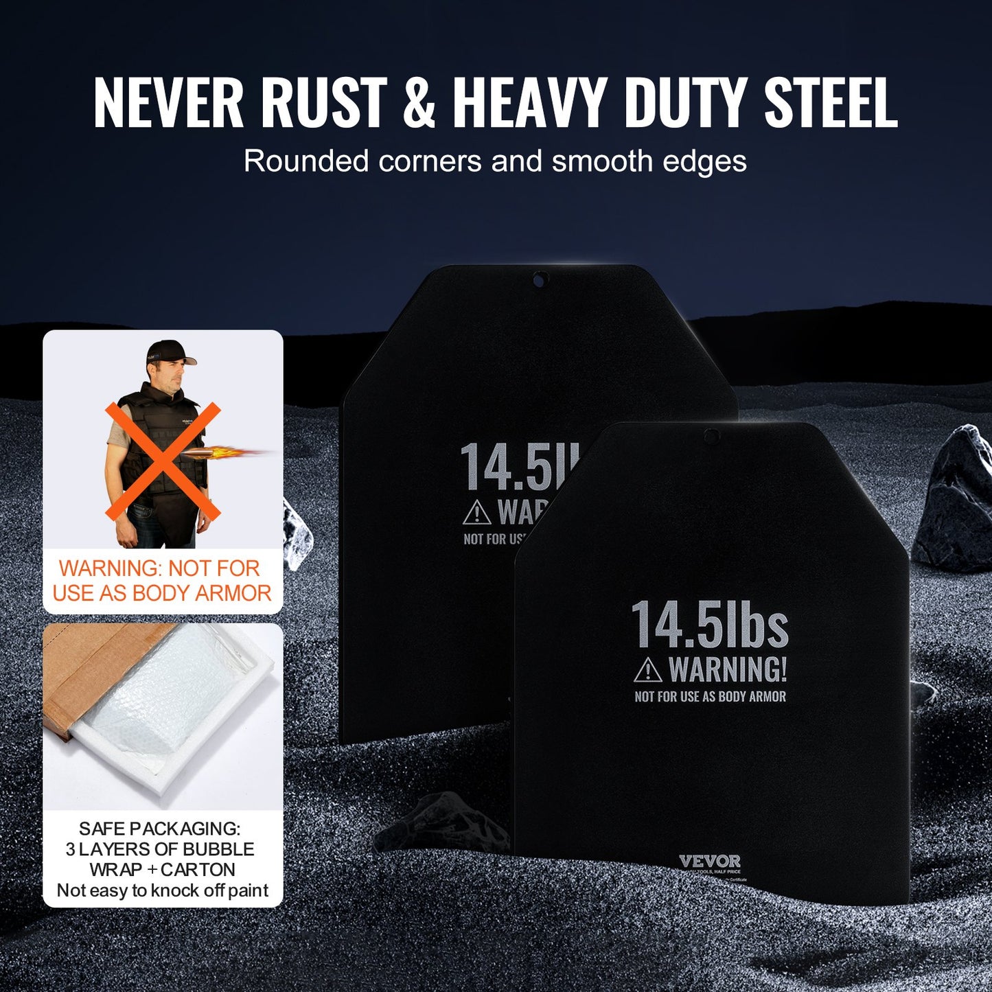 VEVOR Weight Vest Plates, 14.5 LB Pairs, Premium Steel Weighted plates,-$45
