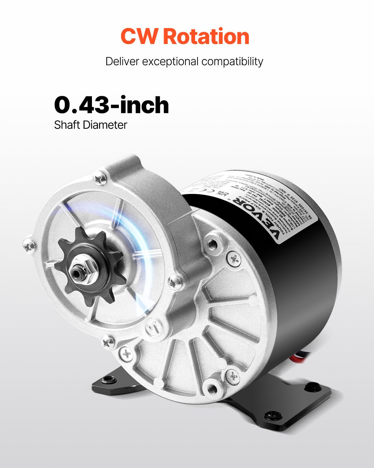 VEVOR 350W Electric Powerful DC Motor, 24V 3000rpm Go Kart Electric Brushed Motor,-$40