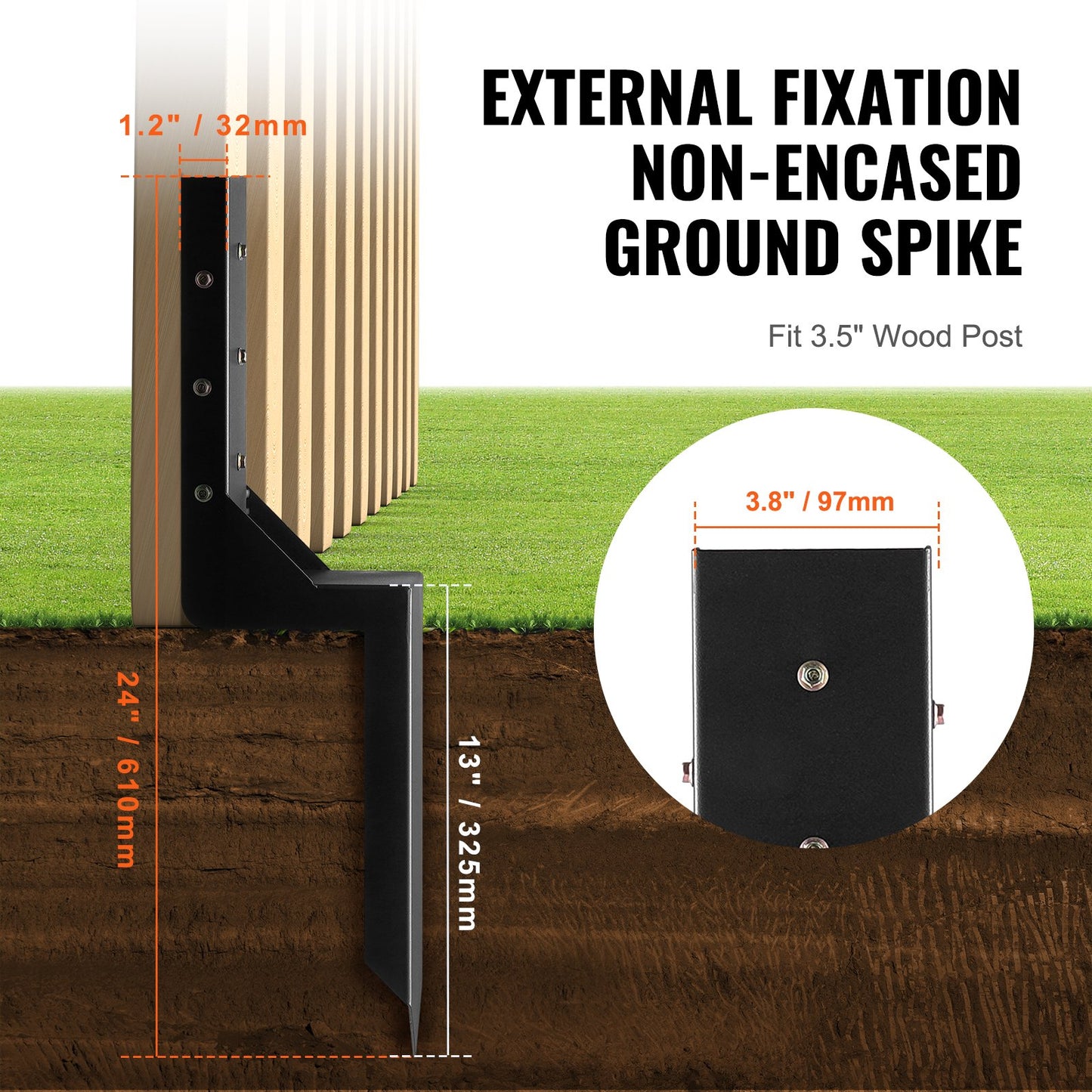 VEVOR Fence Post Anchor Repair Kit, 6 Pack Inner Diameter 3.5 x3.5 Inches Heavy Duty Steel Fence Post,-$55